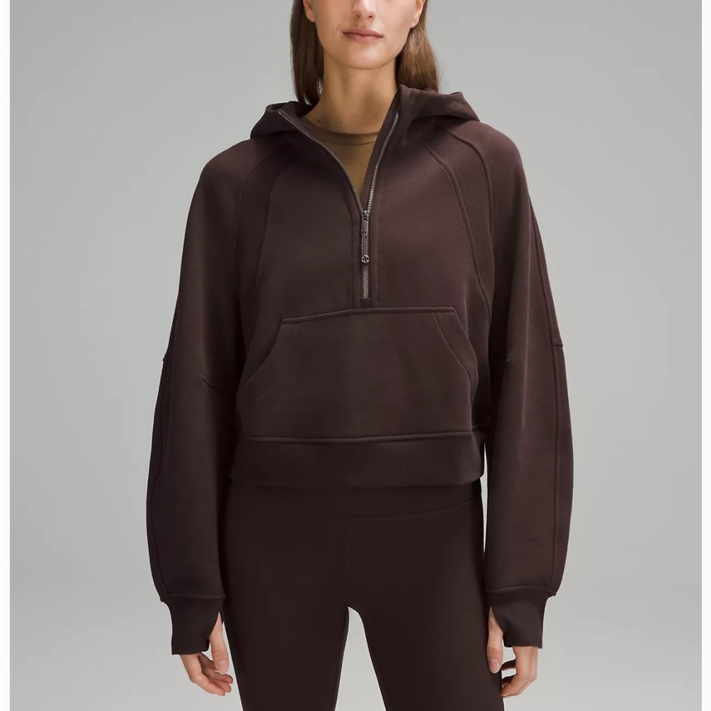 Lulu lemon brown scuba oversized half zip hoodie. Worn twice. Size M/L